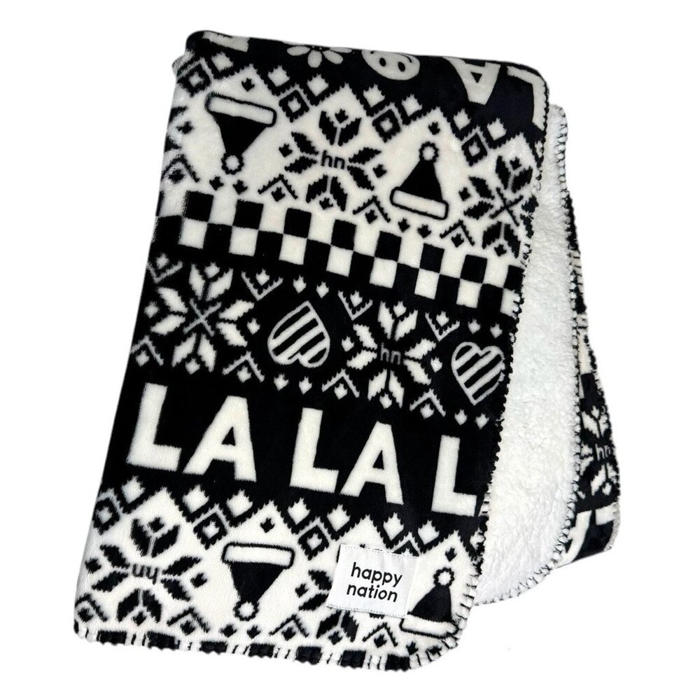 Victoria’s Secret Fa La La Sherpa Throw Blanket – Happy Nation – NIP 🎄